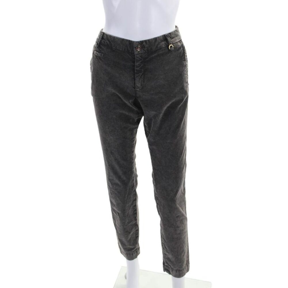 Masons Womens Mid Rise Curvy Slim Leg Pants Charcoal Gray Cotton Size EUR 42
